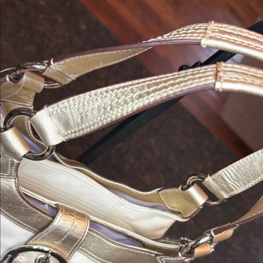 Coach Y2K SoHo Buckle Cream and Gold Hobo Bag-NWT